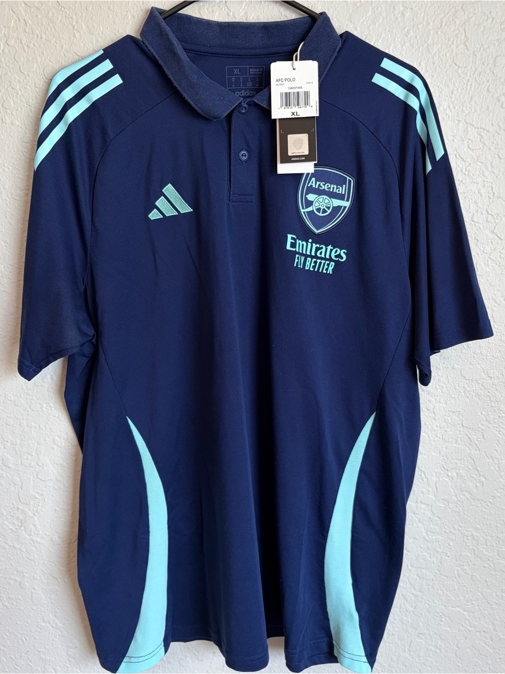 adidas Arsenal Navy Regular Fit Polo - Men’s XL Soccer EPL NWT